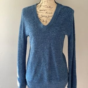 Vintage Blue V-Neck Sweater